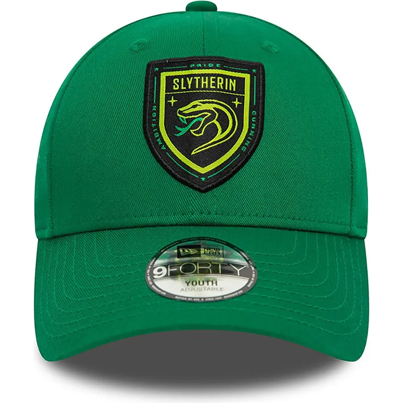 petten-gebogen-groen-snapback-voor-kinderen-9forty-van-slytherin-harry-potter-van-new-era