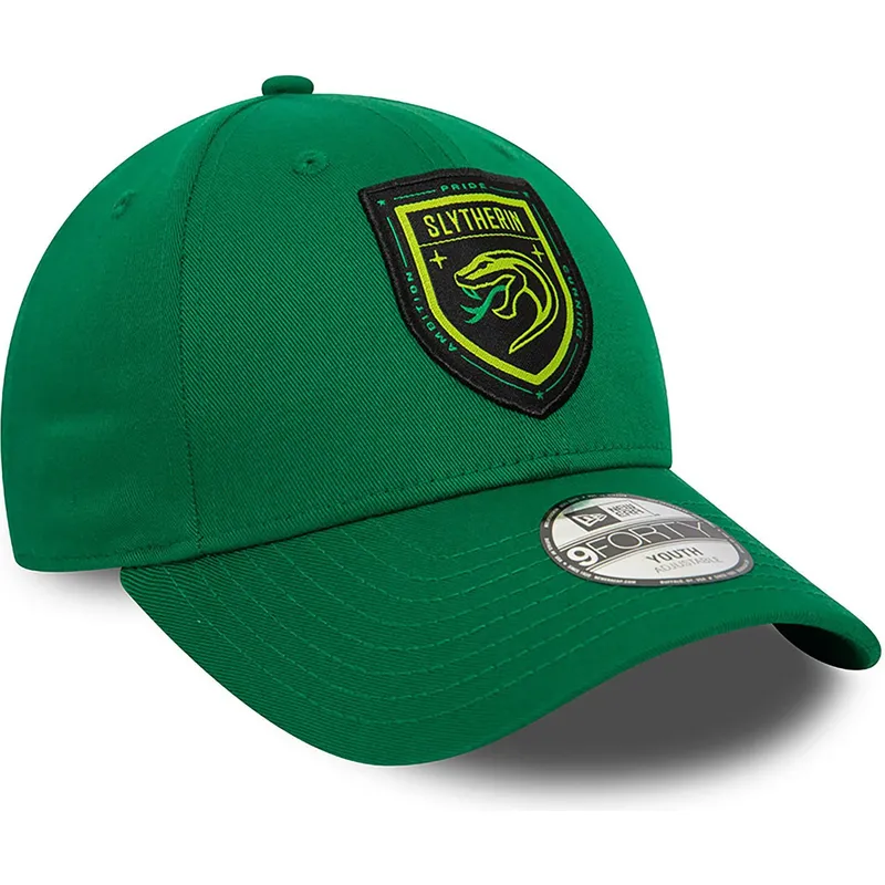 petten-gebogen-groen-snapback-voor-kinderen-9forty-van-slytherin-harry-potter-van-new-era