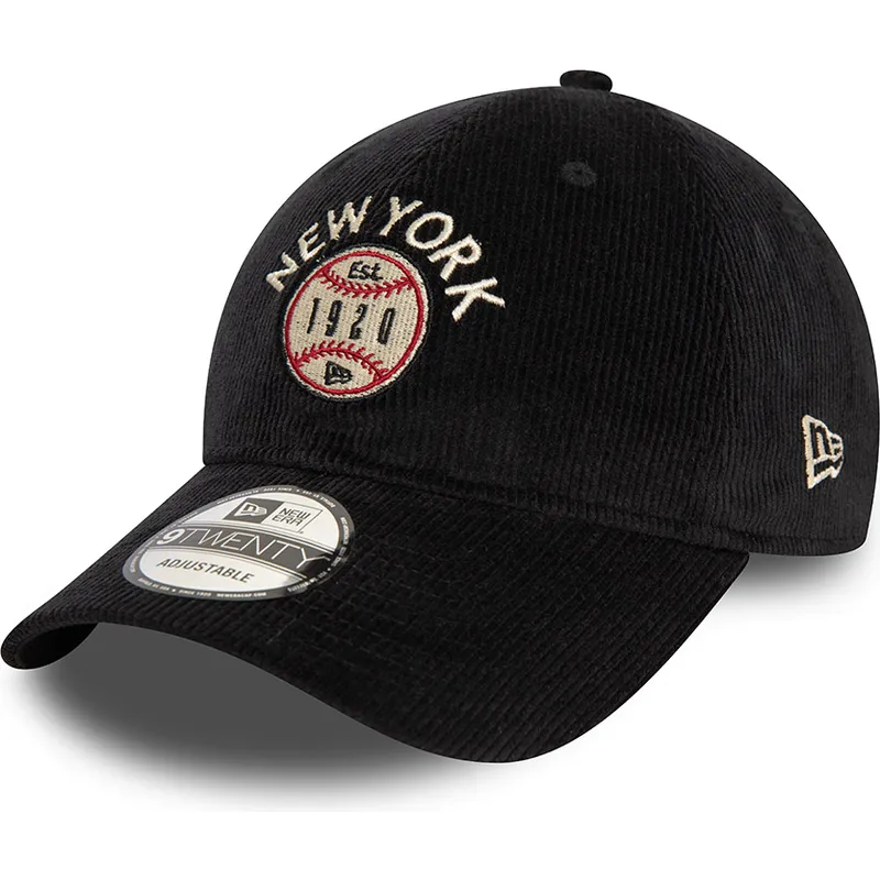 petten-gebogen-zwart-verstelbaar-the-empire-state-9twenty-cord-van-new-york-steden-en-stranden-van-new-era