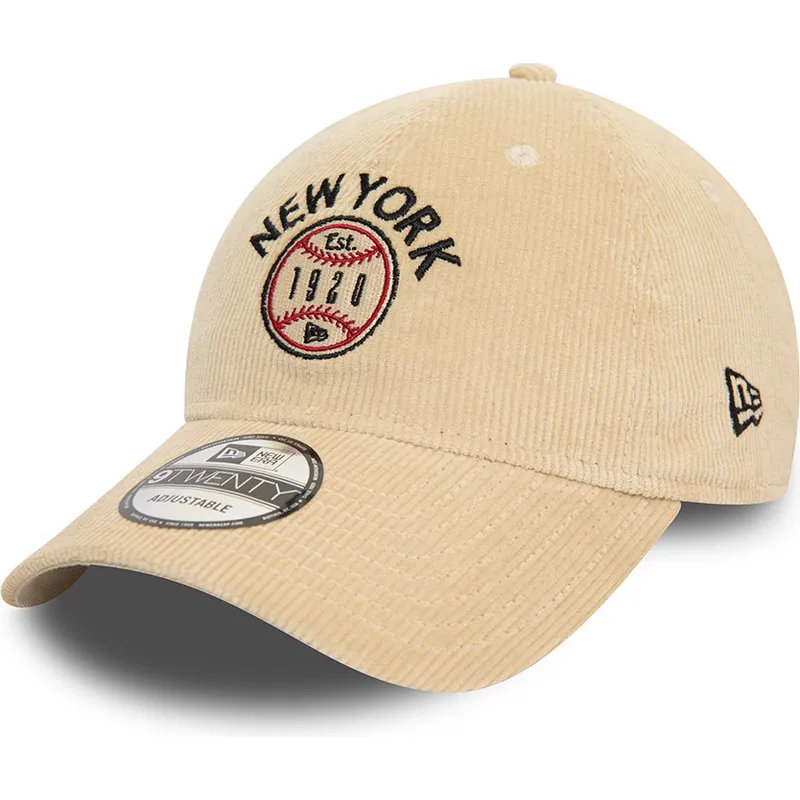 petten-gebogen-beige-verstelbaar-the-empire-state-9twenty-cord-van-new-york-steden-en-stranden-van-new-era