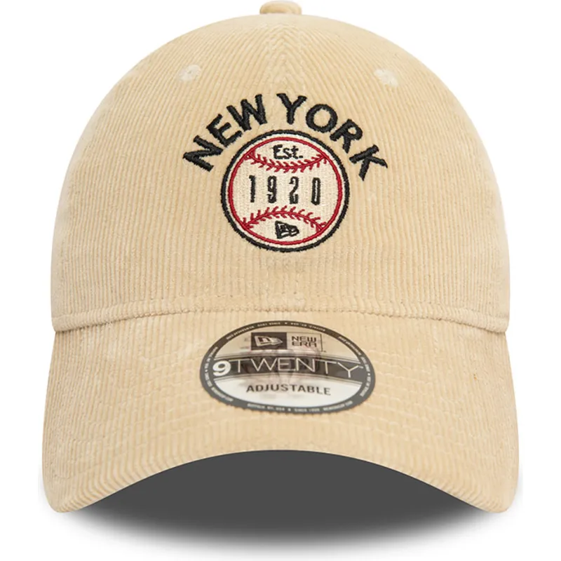 petten-gebogen-beige-verstelbaar-the-empire-state-9twenty-cord-van-new-york-steden-en-stranden-van-new-era