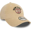 petten-gebogen-beige-verstelbaar-the-empire-state-9twenty-cord-van-new-york-steden-en-stranden-van-new-era
