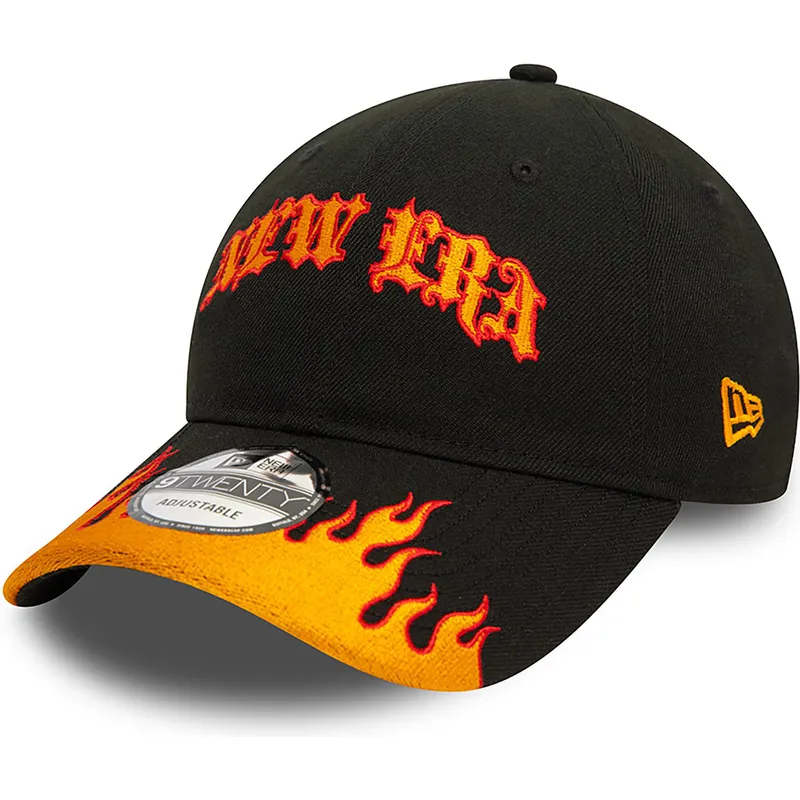 petten-gebogen-zwart-verstelbaar-9twenty-race-flame-van-new-era