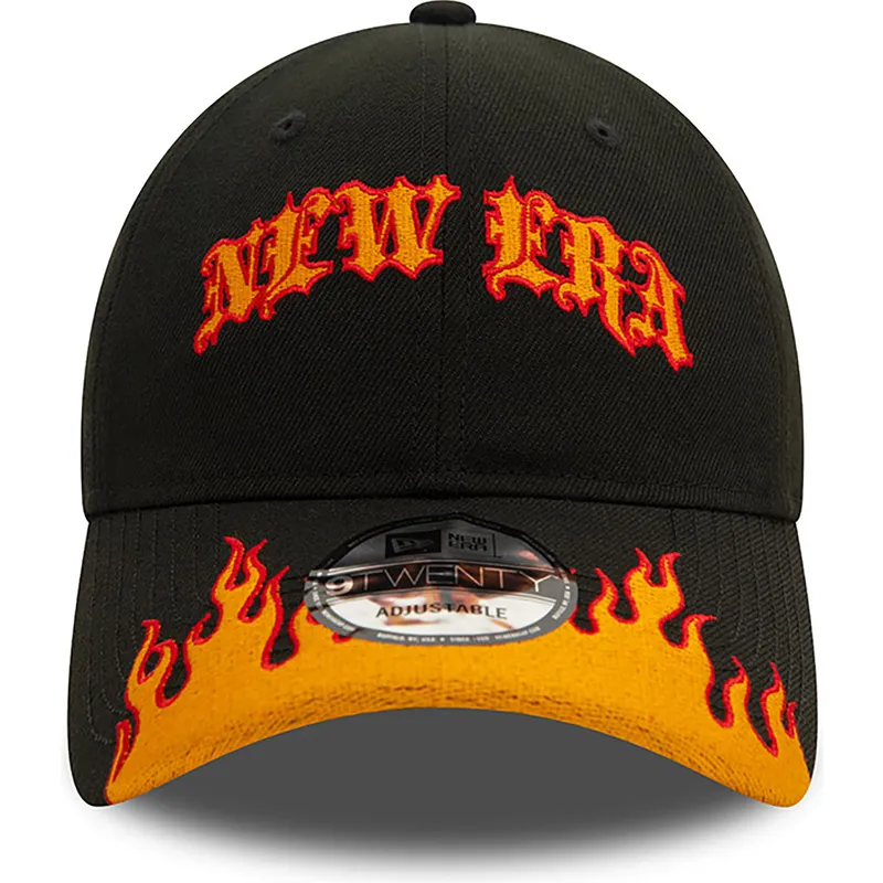 petten-gebogen-zwart-verstelbaar-9twenty-race-flame-van-new-era
