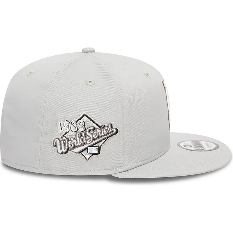 petten-plat-grijs-snapback-9fifty-seasonal-flower-van-los-angeles-dodgers-mlb-van-new-era