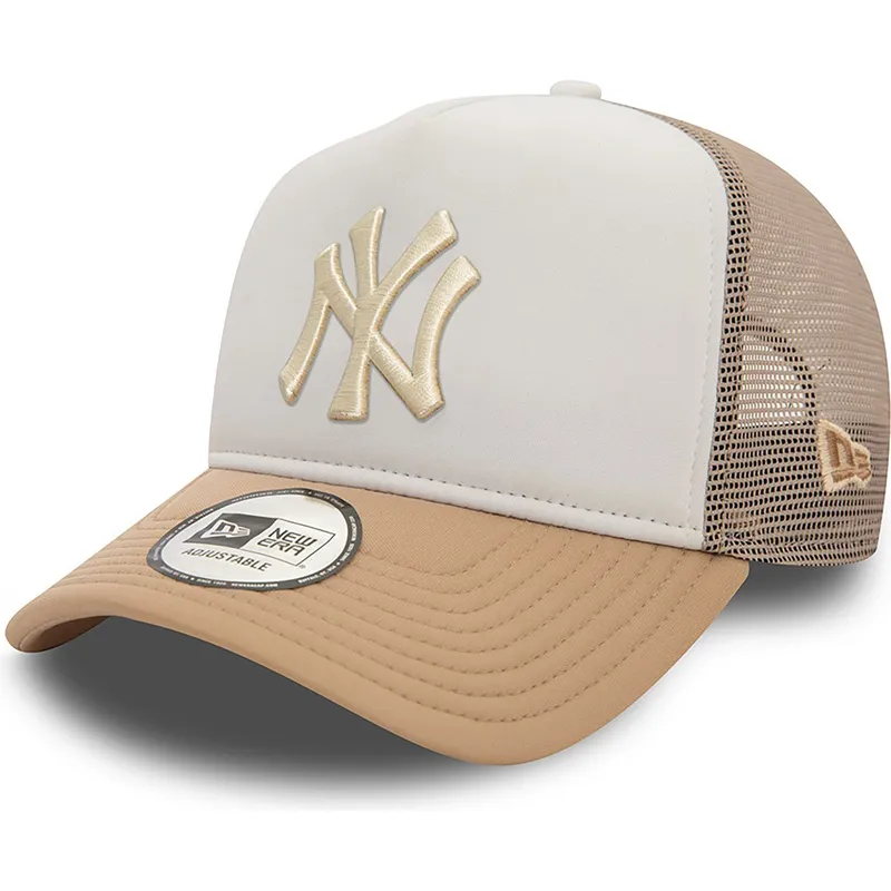 petten-gebogen-beige-snapback-a-frame-frame-world-series-van-new-york-yankees-mlb-van-new-era