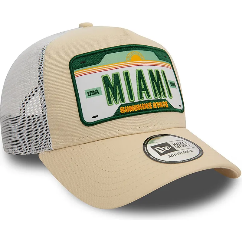 petten-gebogen-beige-snapback-a-frame-license-plate-van-miami-steden-en-stranden-van-new-era petten-gebogen-beige-snapback-a-frame-license-plate-van-miami-steden-en-stranden-van-new-era