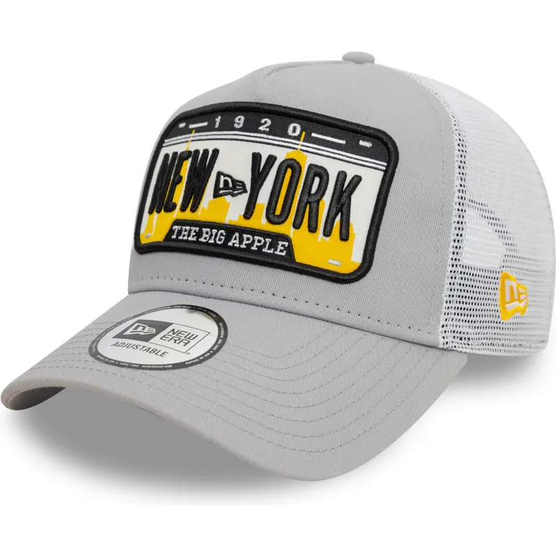 petten-gebogen-grijs-snapback-a-frame-license-plate-van-new-york-steden-en-stranden-van-new-era