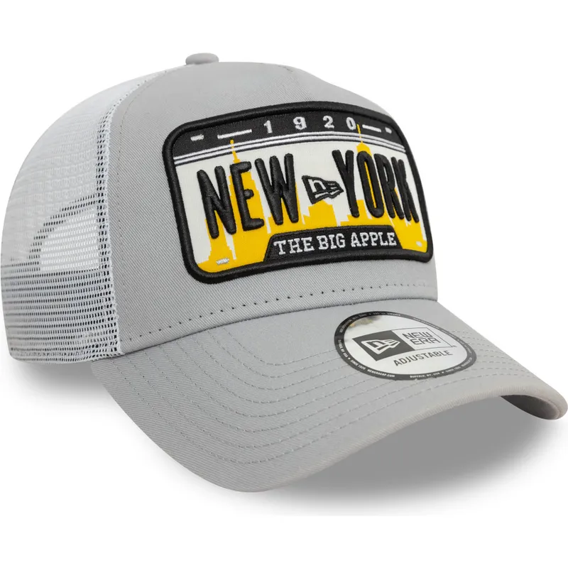 petten-gebogen-grijs-snapback-a-frame-license-plate-van-new-york-steden-en-stranden-van-new-era