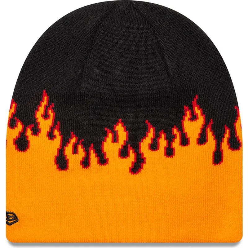 mutsen-zwart-skull-knit-flame-van-new-era