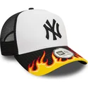 petten-gebogen-wit-snapback-a-frame-flame-van-new-york-yankees-mlb-van-new-era