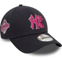 petten-gebogen-marineblauw-verstelbaar-rosa-9forty-flower-icon-van-new-york-yankees-mlb-van-new-era