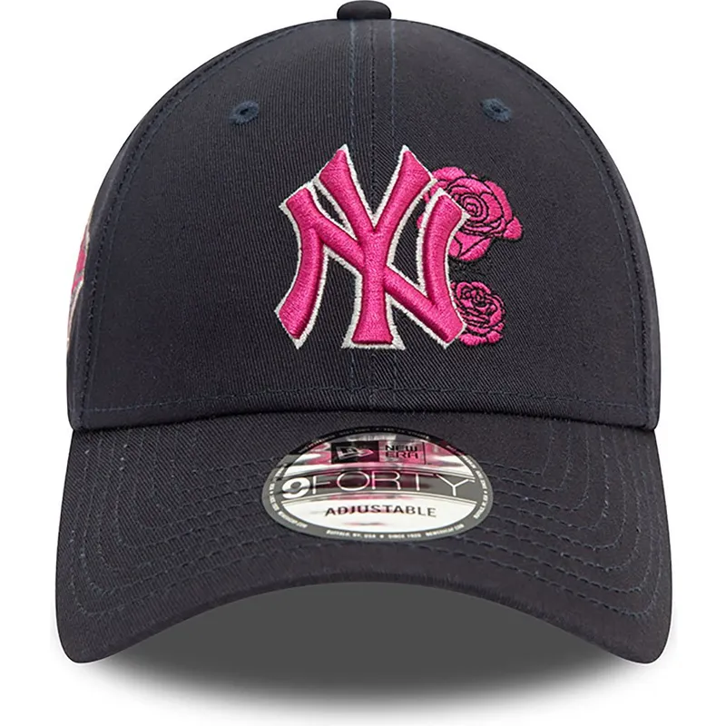 petten-gebogen-marineblauw-verstelbaar-rosa-9forty-flower-icon-van-new-york-yankees-mlb-van-new-era