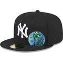 petten-plat-zwart-fitted-59fifty-global-van-new-york-yankees-mlb-van-new-era