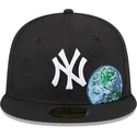 petten-plat-zwart-fitted-59fifty-global-van-new-york-yankees-mlb-van-new-era
