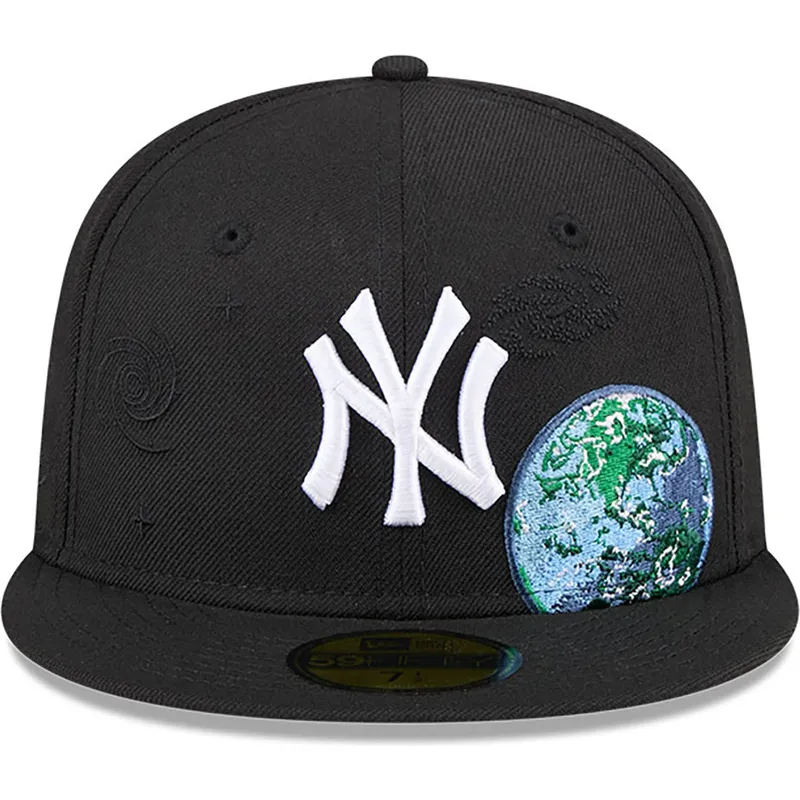 petten-plat-zwart-fitted-59fifty-global-van-new-york-yankees-mlb-van-new-era