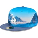 petten-plat-blauw-fitted-59fifty-photoreal-van-los-angeles-dodgers-mlb-van-new-era