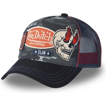 Petten gebogen camouflage snapback PATCHES02 van Von Dutch