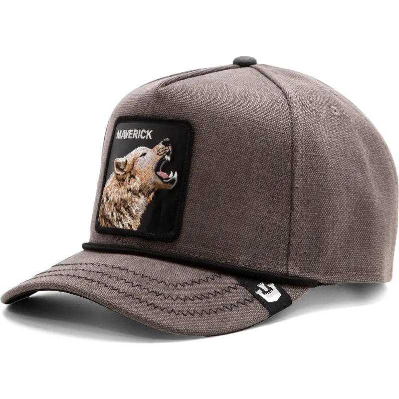 petten-gebogen-grijs-snapback-maverick-howling-duck-canvas-the-farm-van-goorin-bros