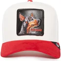 petten-gebogen-rood-snapback-beware-the-suede-doberman-the-farm-van-goorin-bros