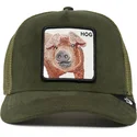 petten-gebogen-groen-snapback-hog-the-suede-pig-the-farm-van-goorin-bros