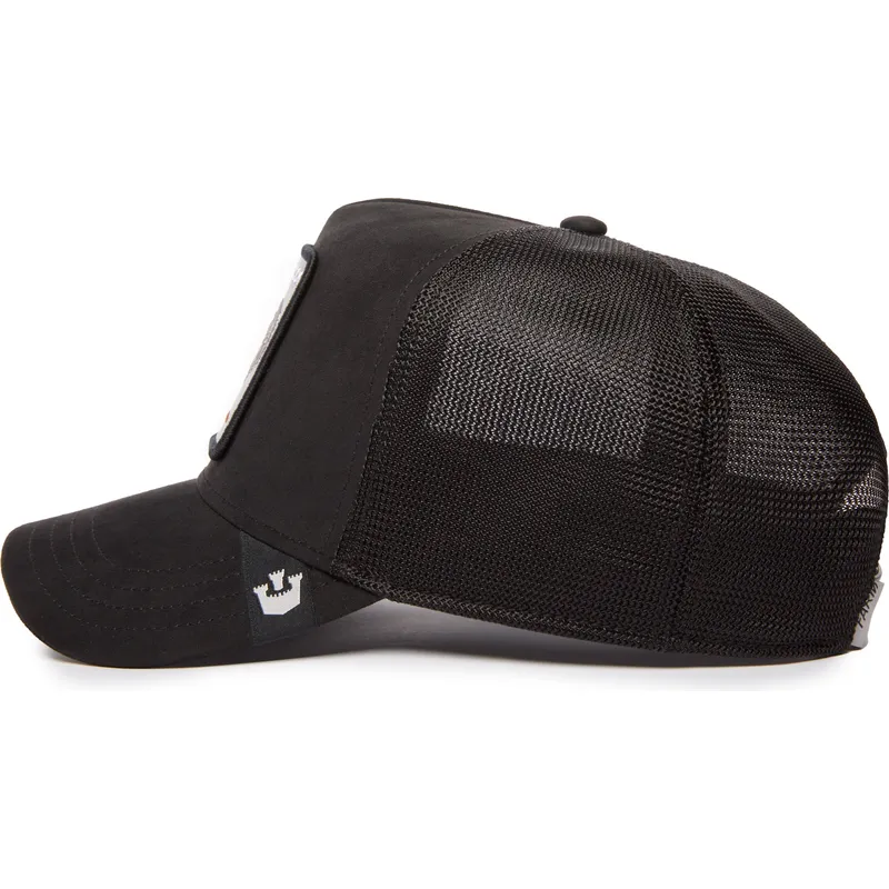 petten-gebogen-zwart-snapback-cock-the-suede-rooster-blacked-out-the-farm-van-goorin-bros