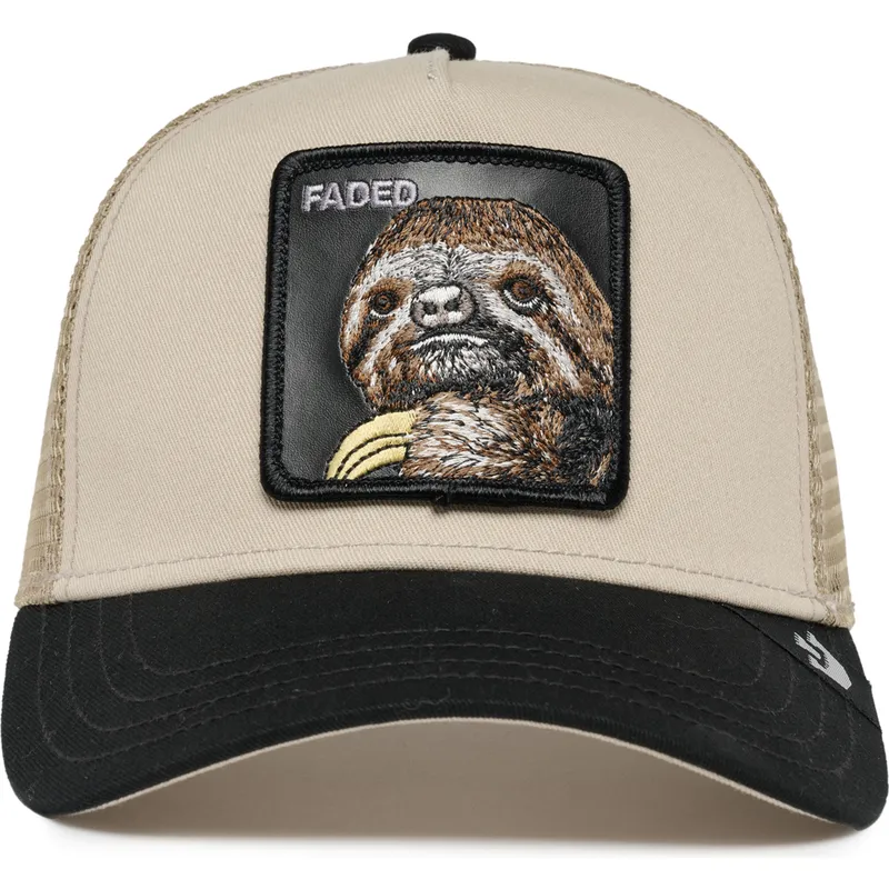 petten-gebogen-beige-snapback-the-faded-sloth-eco-brutalism-the-farm-van-goorin-bros