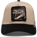 petten-gebogen-beige-snapback-the-vicious-snake-eco-brutalism-the-farm-van-goorin-bros