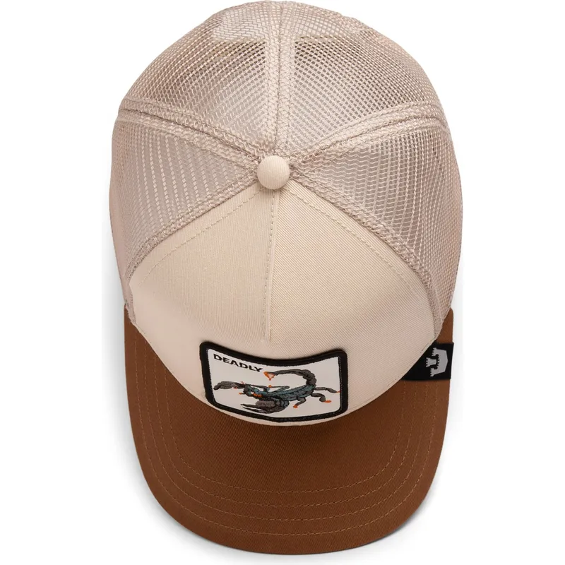 petten-gebogen-bruin-snapback-the-deadliest-scorpion-eco-brutalism-the-farm-van-goorin-bros