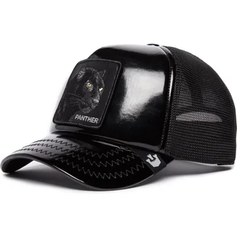 petten-gebogen-zwart-snapback-obsidian-panther-puff-patent-the-farm-van-goorin-bros