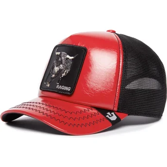 petten-gebogen-rood-snapback-raging-pamplona-puff-patent-the-farm-van-goorin-bros