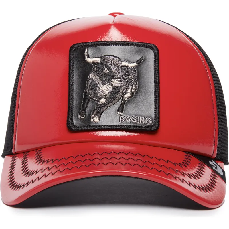 petten-gebogen-rood-snapback-raging-pamplona-puff-patent-the-farm-van-goorin-bros