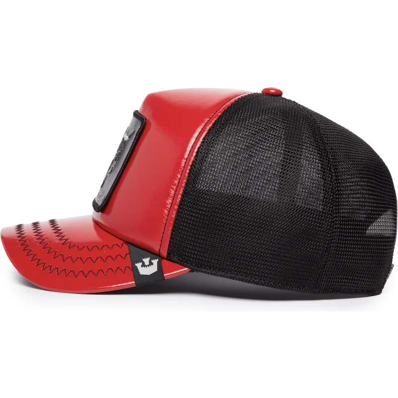 petten-gebogen-rood-snapback-raging-pamplona-puff-patent-the-farm-van-goorin-bros