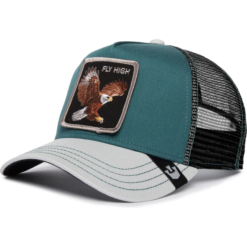 petten-gebogen-groen-snapback-fly-high-eagle-fan-the-farm-van-goorin-bros