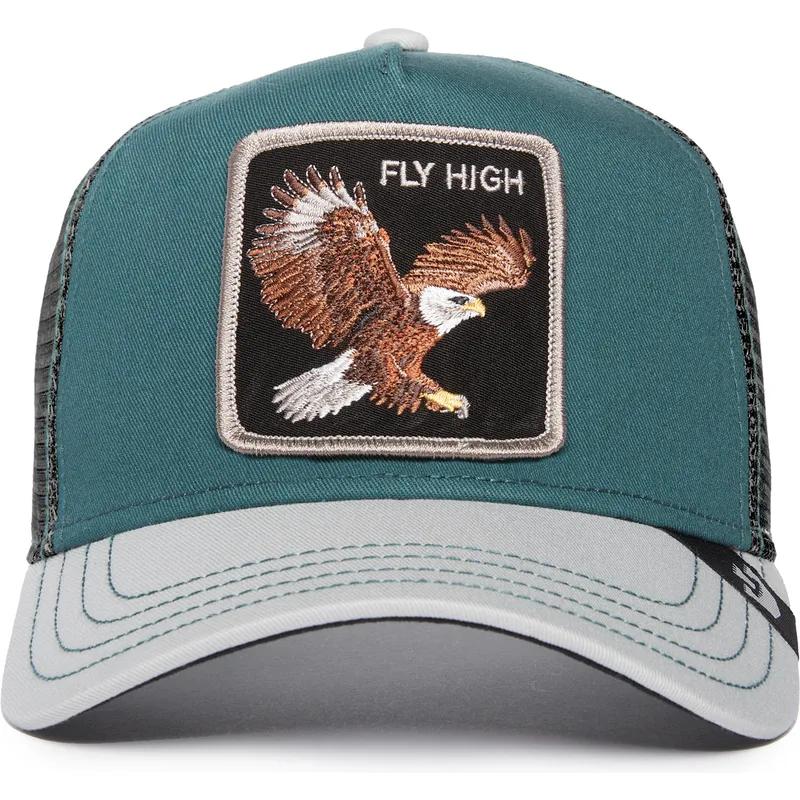 petten-gebogen-groen-snapback-fly-high-eagle-fan-the-farm-van-goorin-bros