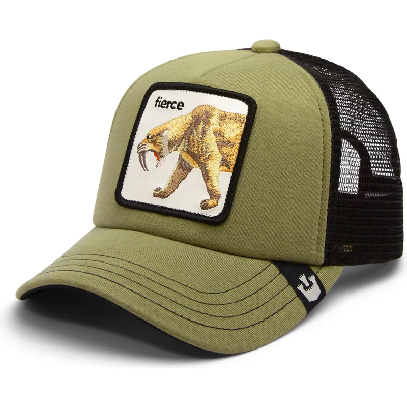 petten-gebogen-groen-snapback-voor-kinderen-van-sable-fierce-cat-teefs-extinct-the-farm-van-goorin-bros