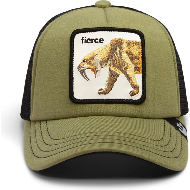 petten-gebogen-groen-snapback-voor-kinderen-van-sable-fierce-cat-teefs-extinct-the-farm-van-goorin-bros