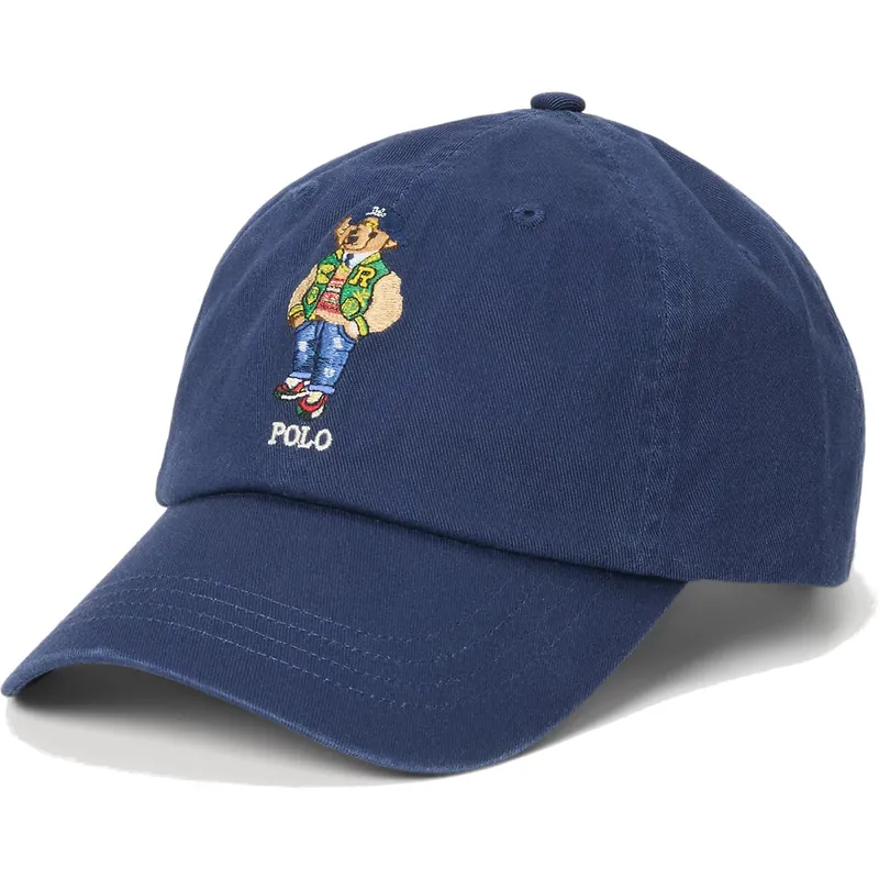 petten-gebogen-marineblauw-verstelbaar-bear-twill-van-polo-ralph-lauren