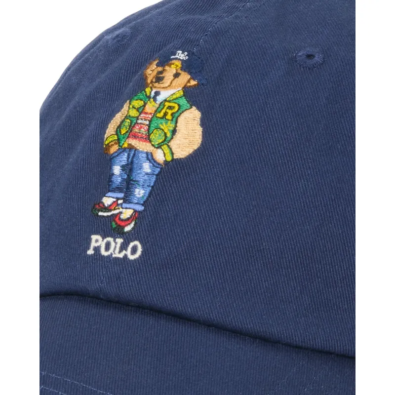 petten-gebogen-marineblauw-verstelbaar-bear-twill-van-polo-ralph-lauren