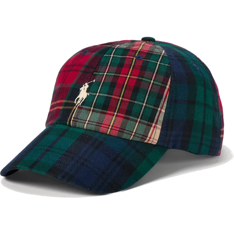 petten-gebogen-meerkleurig-verstelbaar-classic-sport-plaid-van-polo-ralph-lauren