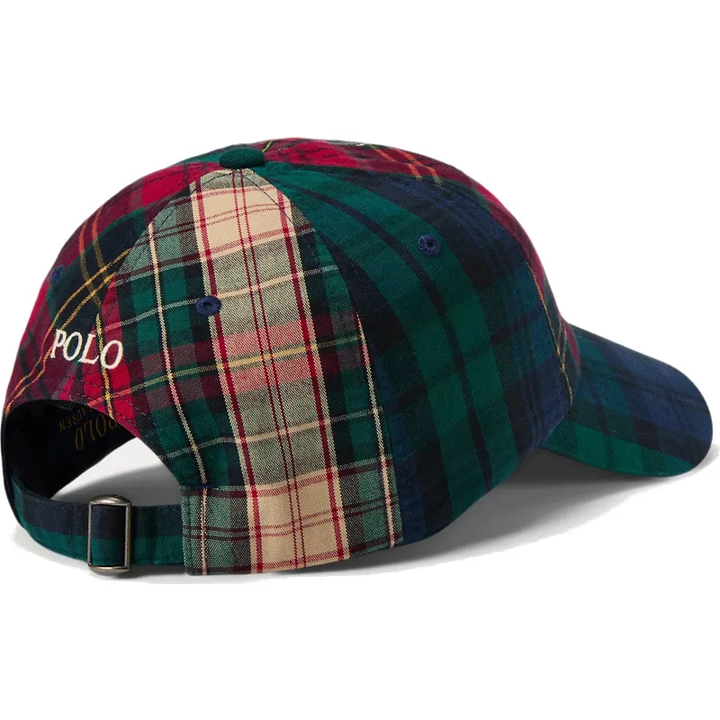 petten-gebogen-meerkleurig-verstelbaar-classic-sport-plaid-van-polo-ralph-lauren