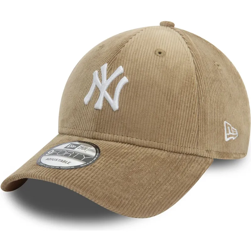 petten-gebogen-beige-verstelbaar-9forty-cord-van-new-york-yankees-mlb-van-new-era
