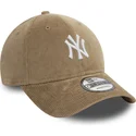 petten-gebogen-beige-verstelbaar-9forty-cord-van-new-york-yankees-mlb-van-new-era