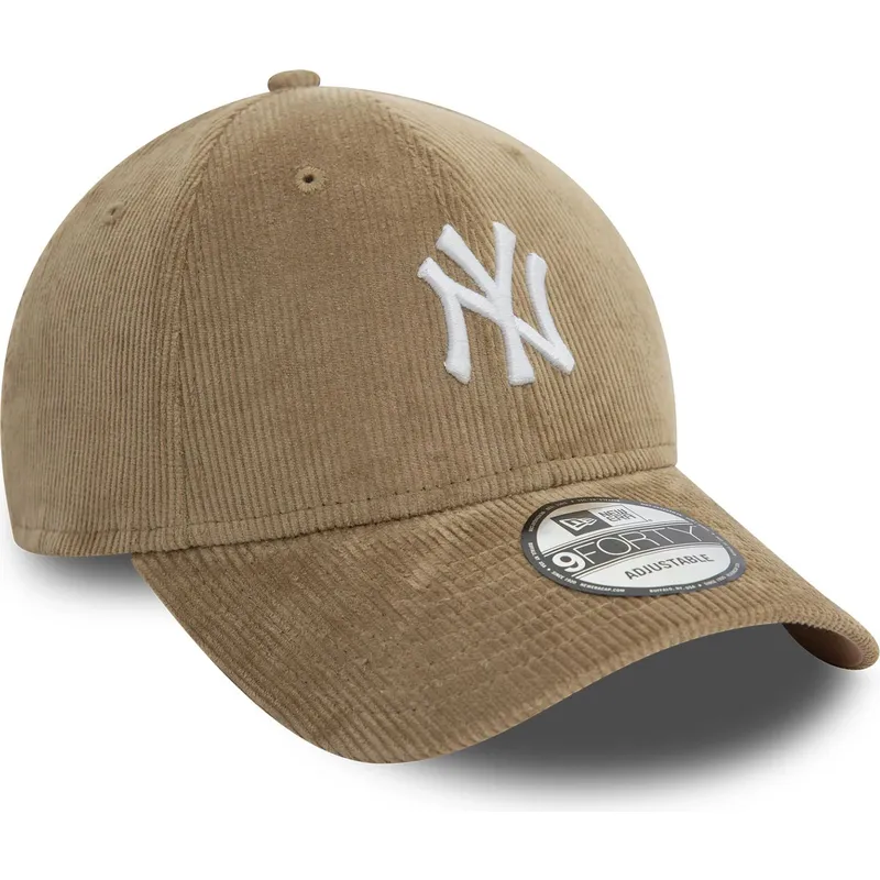petten-gebogen-beige-verstelbaar-9forty-cord-van-new-york-yankees-mlb-van-new-era