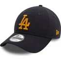 petten-gebogen-marineblauw-verstelbaar-9twenty-league-essential-van-los-angeles-dodgers-mlb-van-new-era