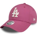 petten-gebogen-roze-verstelbaar-9forty-league-essential-van-los-angeles-dodgers-mlb-van-new-era