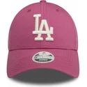 petten-gebogen-roze-verstelbaar-9forty-league-essential-van-los-angeles-dodgers-mlb-van-new-era