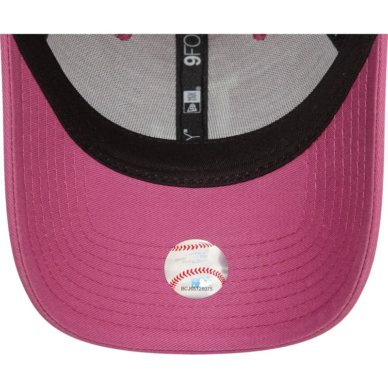 petten-gebogen-roze-verstelbaar-9forty-league-essential-van-los-angeles-dodgers-mlb-van-new-era