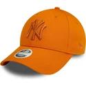 petten-gebogen-oranje-verstelbaar-9forty-league-essential-van-new-york-yankees-mlb-van-new-era