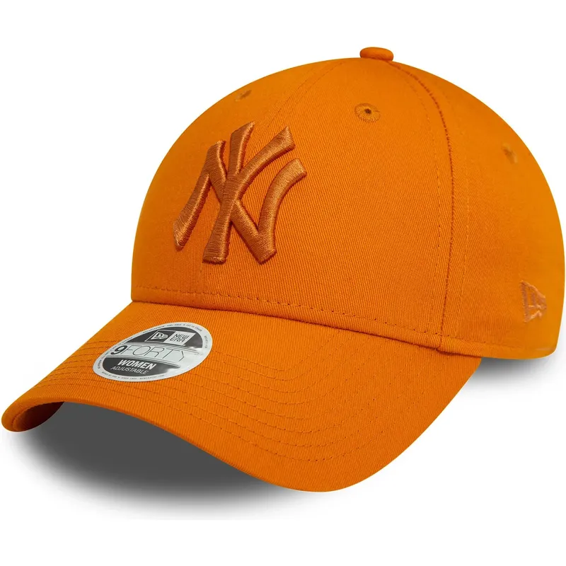petten-gebogen-oranje-verstelbaar-9forty-league-essential-van-new-york-yankees-mlb-van-new-era